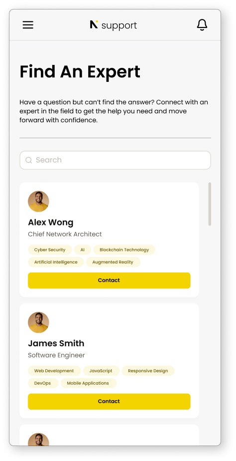 NLV Support-app waarmee je de juiste expert vindt